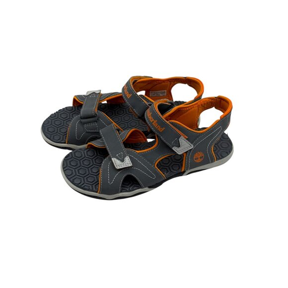Timberland Youth Sandals Gray Orange A24Q1 Adjustable Straps Sz 6‎ (W 7.5-8) - Picture 4 of 11